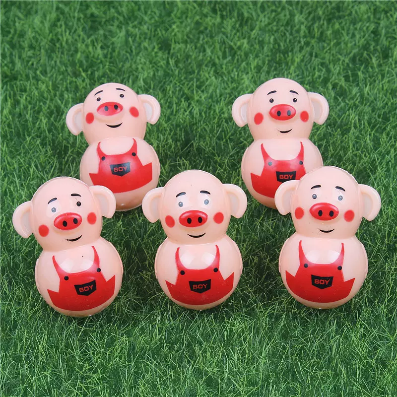 小猪不倒翁儿童益智小玩具迷你抖音网红同款猪年传统怀旧玩具批发