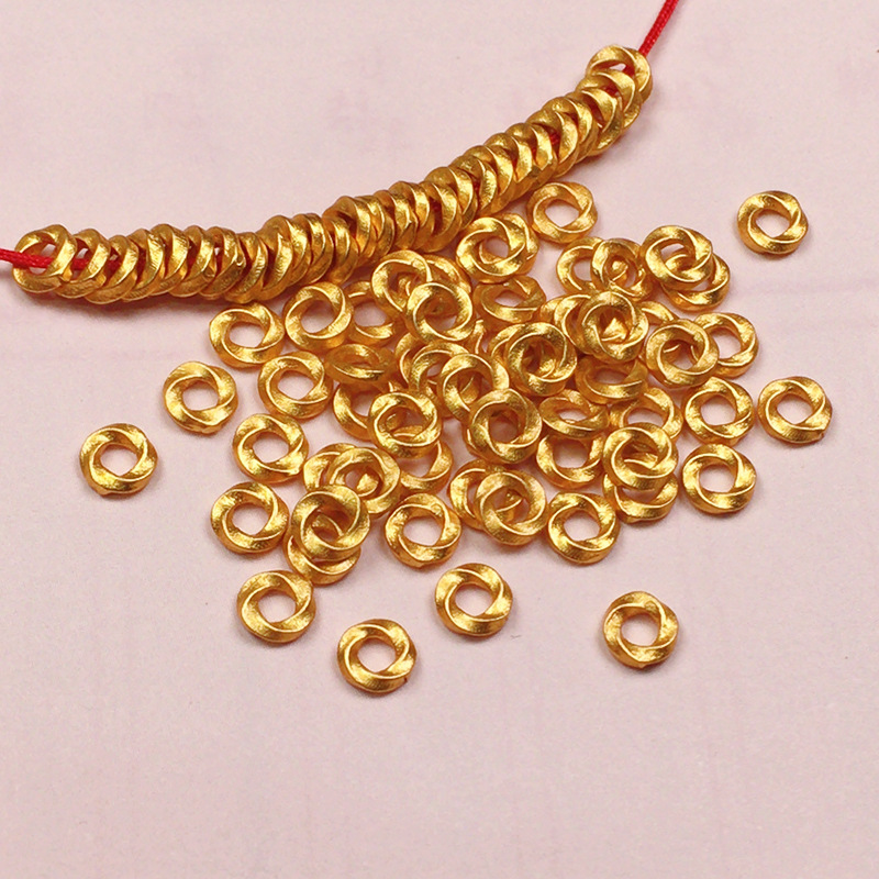 By the Gram, S925 Silver Gold-Plated Twist Spacer Beads for Bracelet Stringing, Necklace Embellishments, DIY Handmade Spacers