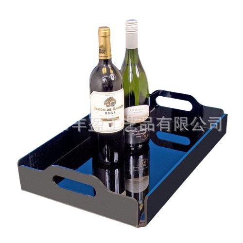 批量供应精美有机玻璃酒水托盘 亚克力托盘酒店客房用品