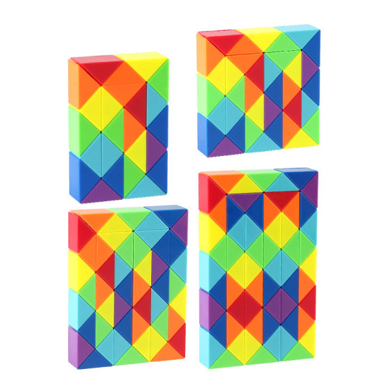 Point Sheng Rainbow Color 24 Variable Magic Ruler Folding Magic Snake Magic Ruler Toy Difficulty 240 3D Folding Magic Ruler