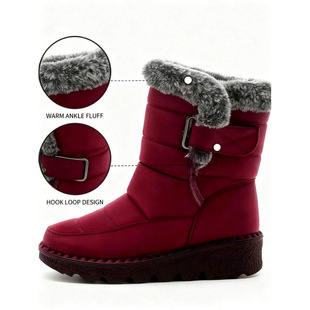 V 84612 Faux rabbit fur snow boots ����ë��ůѩ��ѥ