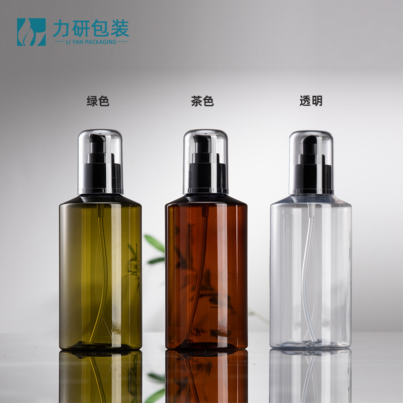 力研现货款PET斜肩乳液瓶高端喷雾瓶按压式空瓶100ml化妆品分装瓶