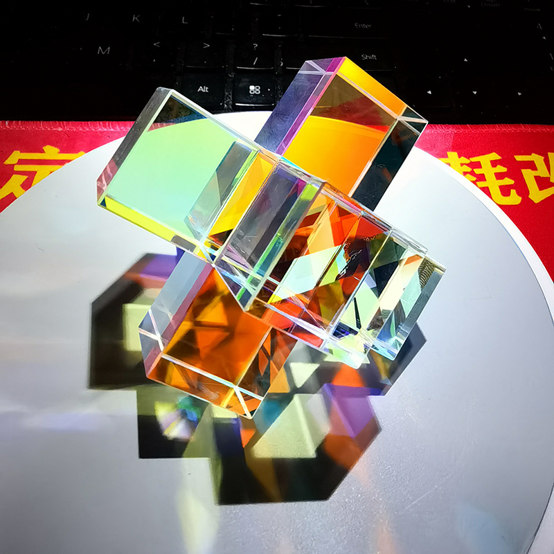 Sol catcher color prisma cubo de luz cristal óptico Cruz decoración escritorio Sol Catcher Festival regalo
