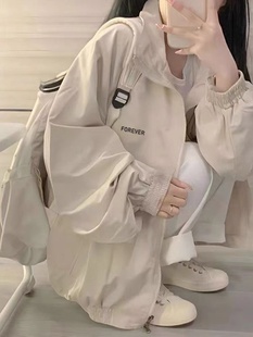Jacket Women's Spring and Summer 2025 New Korean Style Loose Bf Retro Windbreaker Student Sun Protection Thin Jacket Ins Trend
