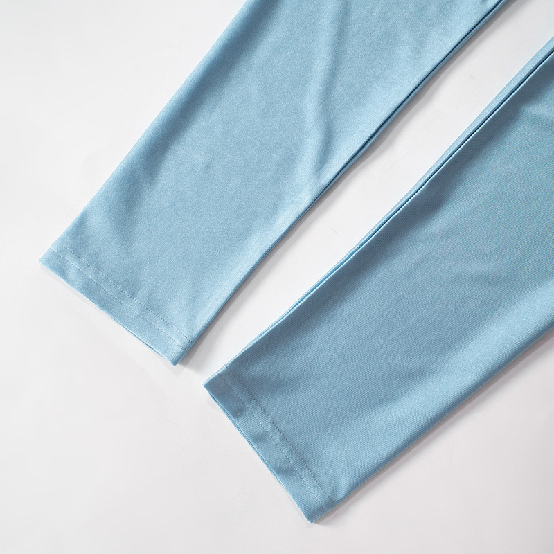 Ropa de otoño para mujer, cuello redondo, manga corta, cintura alta, pantalones adelgazantes, traje informal