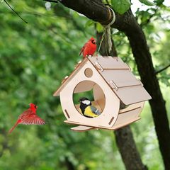 スポット木製鳥の家オウムスイング鳥の餌箱鳥の巣鳥の部屋木製鳥の巣鳥かご鳥ヴィラ庭の装飾