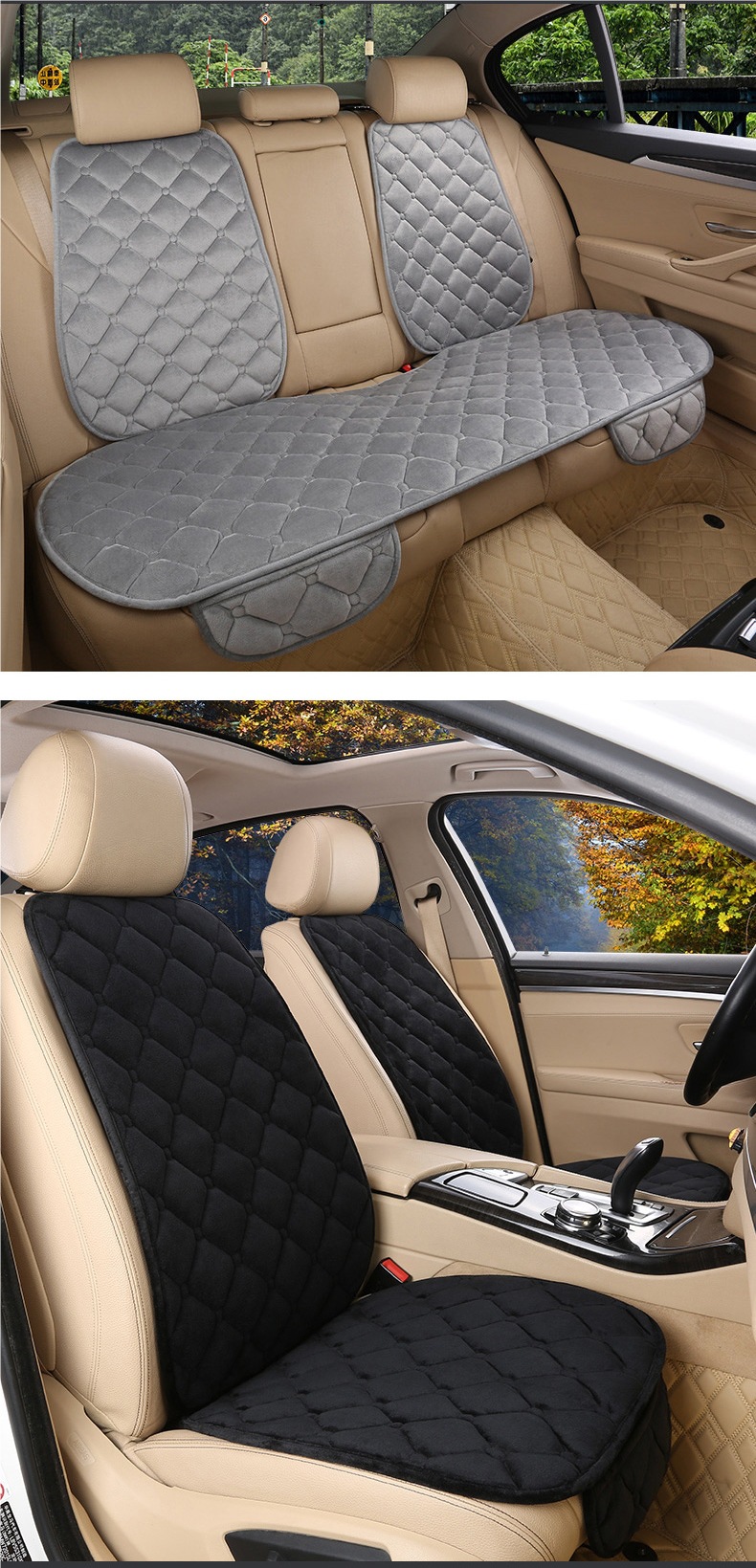 Car Seat Cushion Winter Plush Short Hair Single Piece Main Driver's Seat Single Driver's Room Single Seat Four-Season Universal Seat Cushion