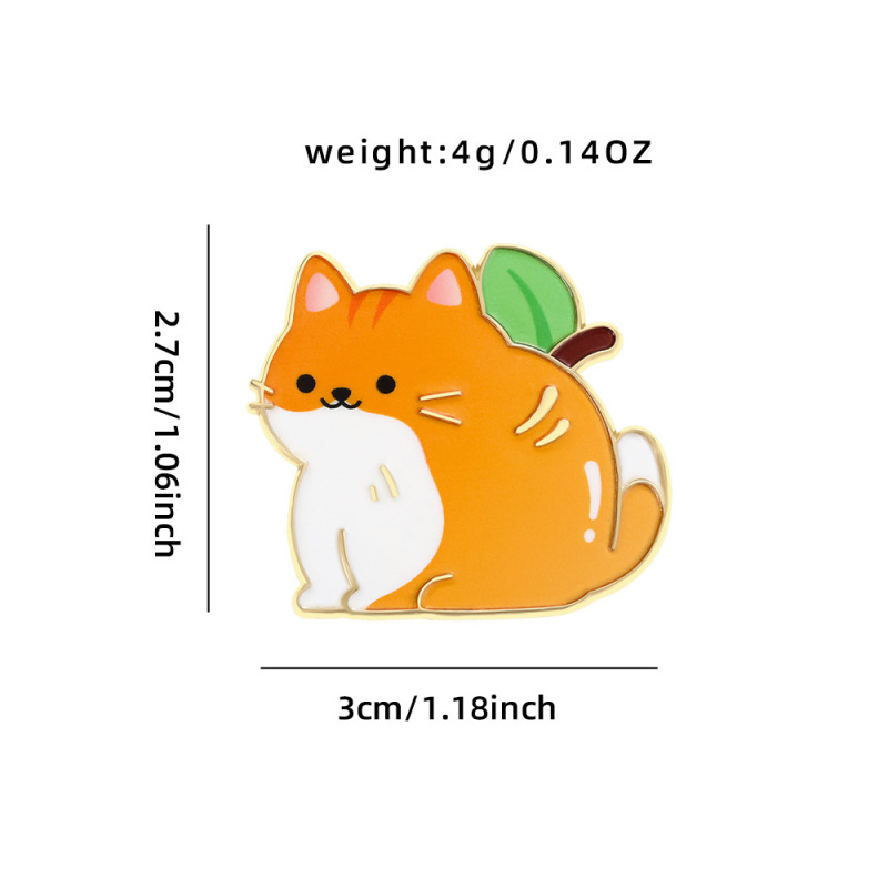 创意可爱水果胸针小猫葡萄樱桃橘子水蜜桃菠萝卡通猫咪锌合金胸针|undefined