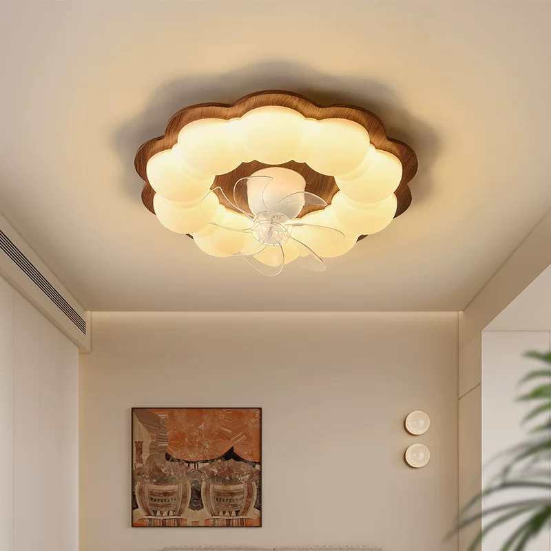 Ceiling light, retro cream creative air fan, lights, cloud, eyes protection