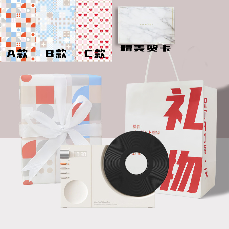 时计ブルートゥース音响レトロレコード机bluetoothスピーカークリエイティブデスクトップhd音质INSレトロブルートゥース音|undefined