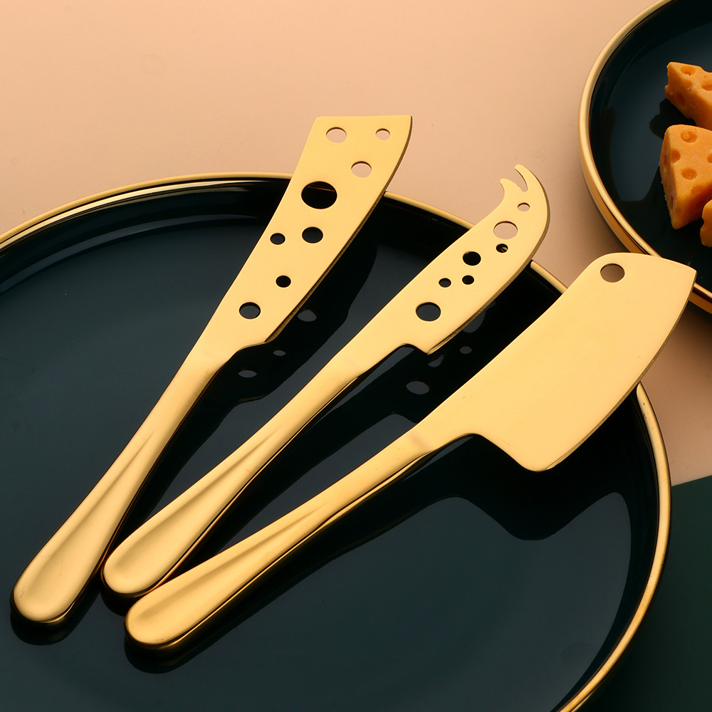 Cheese Knife suit stainless steel cheese knife baking tool butter butter spatula pizza knife creative hole knife