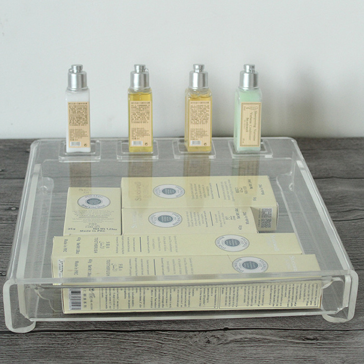 亚克力五星级宾馆浴室收纳盒 洗漱用品收纳盒 可印刷LOG0