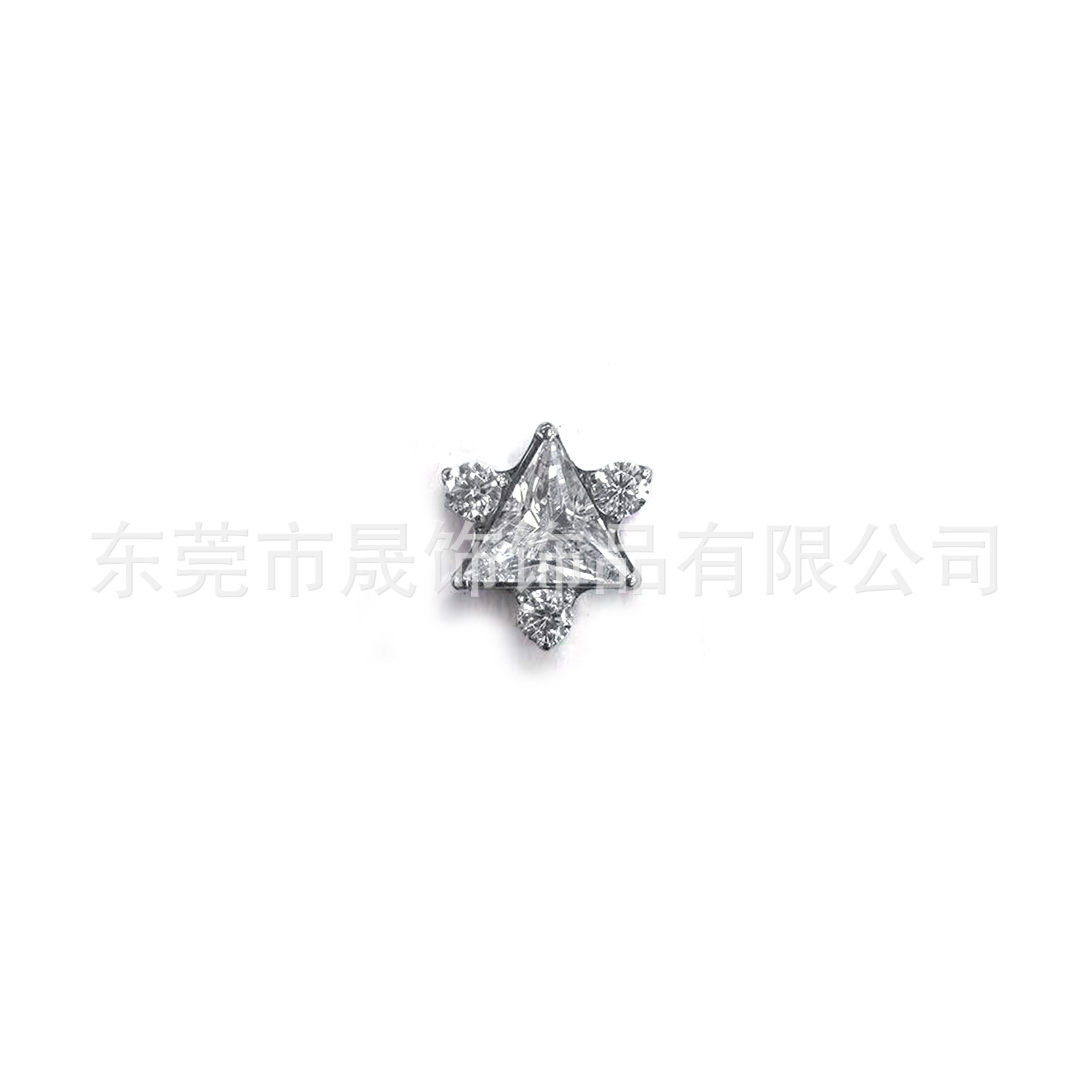 F136 Titanium Alloy 三角 Flower Cubic Zirconia Ear Stud G23 Titanium Internal Thread Cubic Zirconia Labret Stud Ear Stud Piercing Jewelry 头