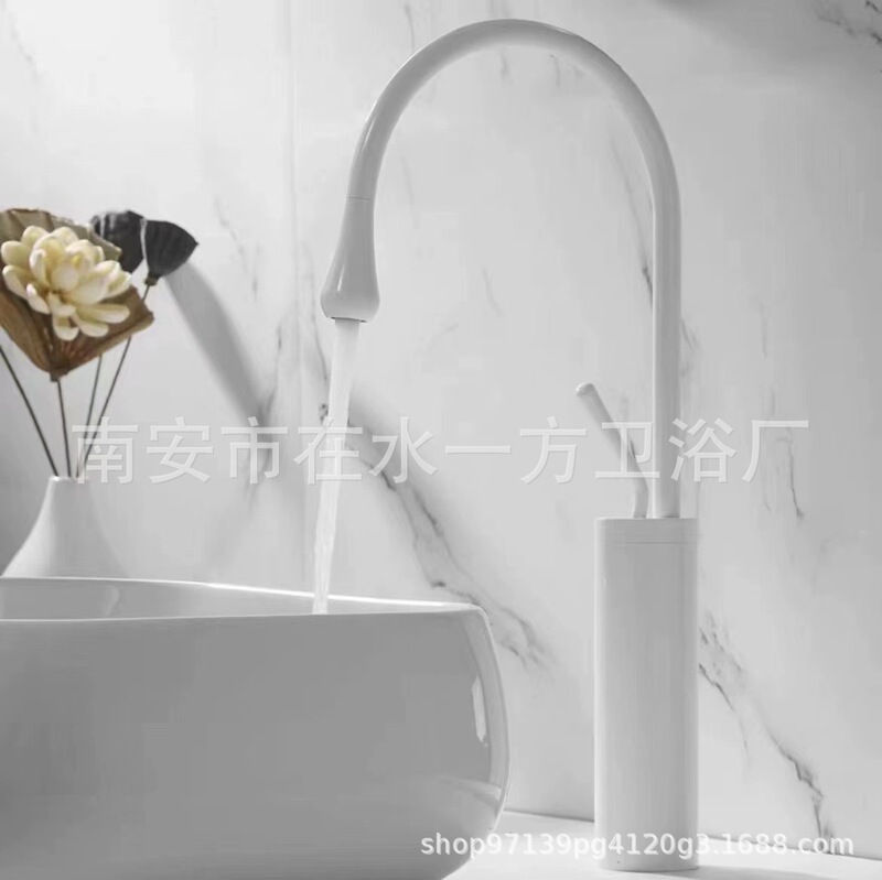 All copper gold basin water drop hot and cold faucet counter basin wash basin bathroom bathroom black rotating faucet