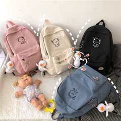 Wholesale 2023 New Fashion Simple Women's Double Shoulder Bag Casual Contrast Color Middle School Student Backpack Double Shoulder Bag