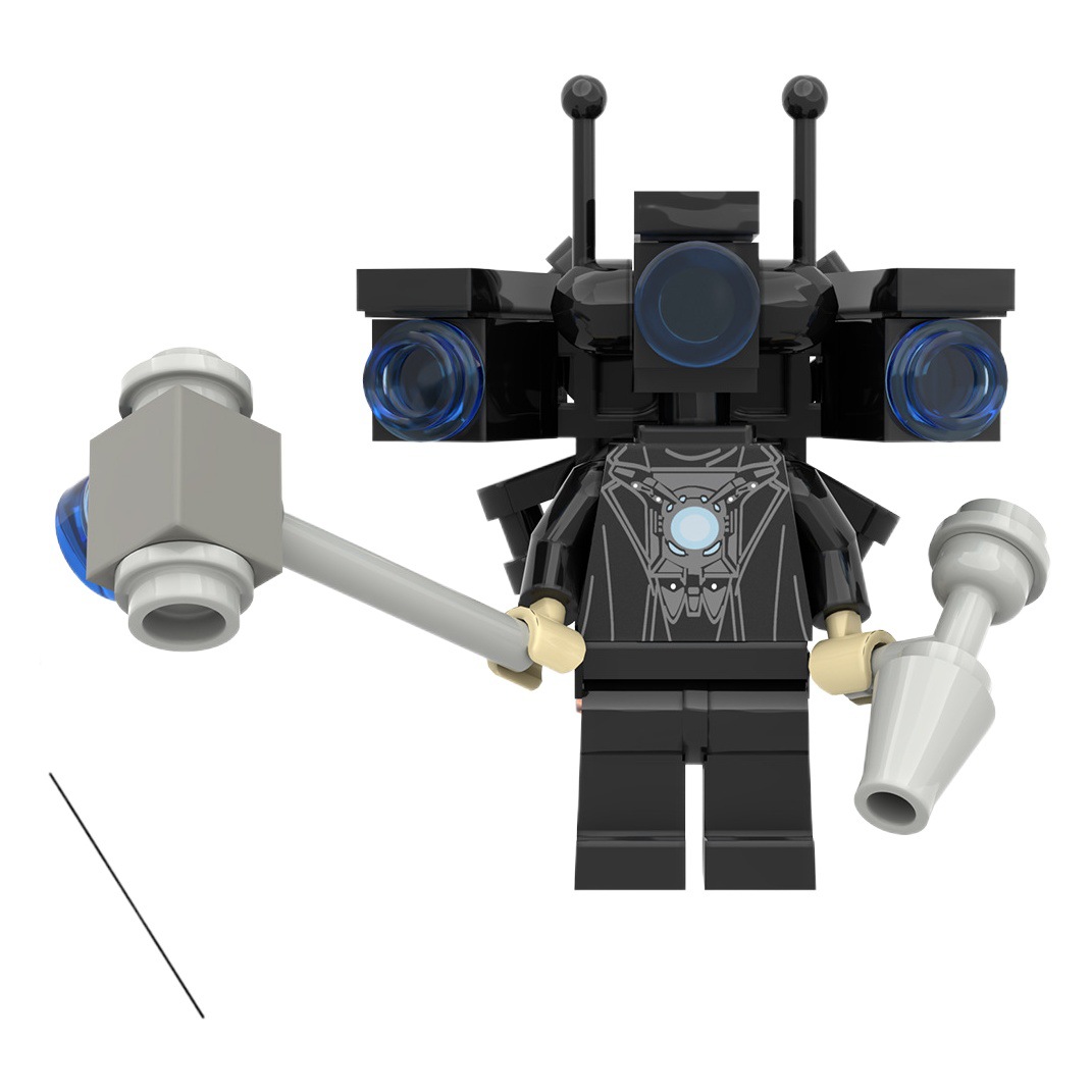 Mini actualización explosiva transfronteriza Titan Clock King taladro eléctrico inodoro humano y monitor bloque de construcción de juguete al por mayor