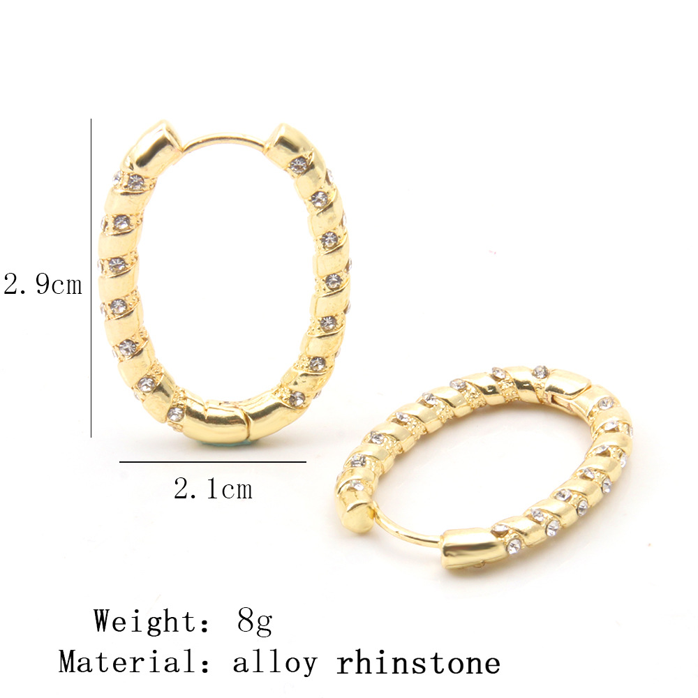 Fashion Alloy Mixed Color Zircon Earrings display picture 2