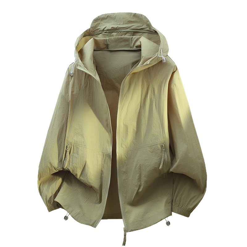 Chaqueta de protección solar de seda de hielo para hombres de verano, chaqueta de secado rápido, chaqueta de pesca al aire libre, chaqueta de piel de protección solar para hombres