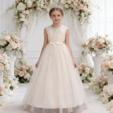 Наряд маленькой принцессы, кружевное длинное свадебное платье, подходит для подростков, юбка-пачка