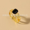 Brand acrylic colorful resin, ring with stone, South Korea, with gem