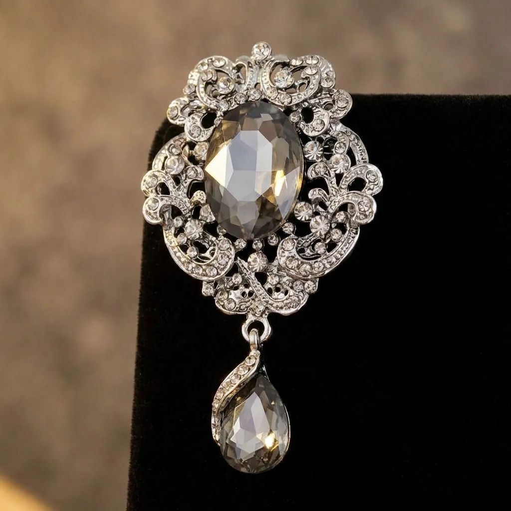 Elegante kristallen broche voor dames sjaalspeld accessoire_voghion.com