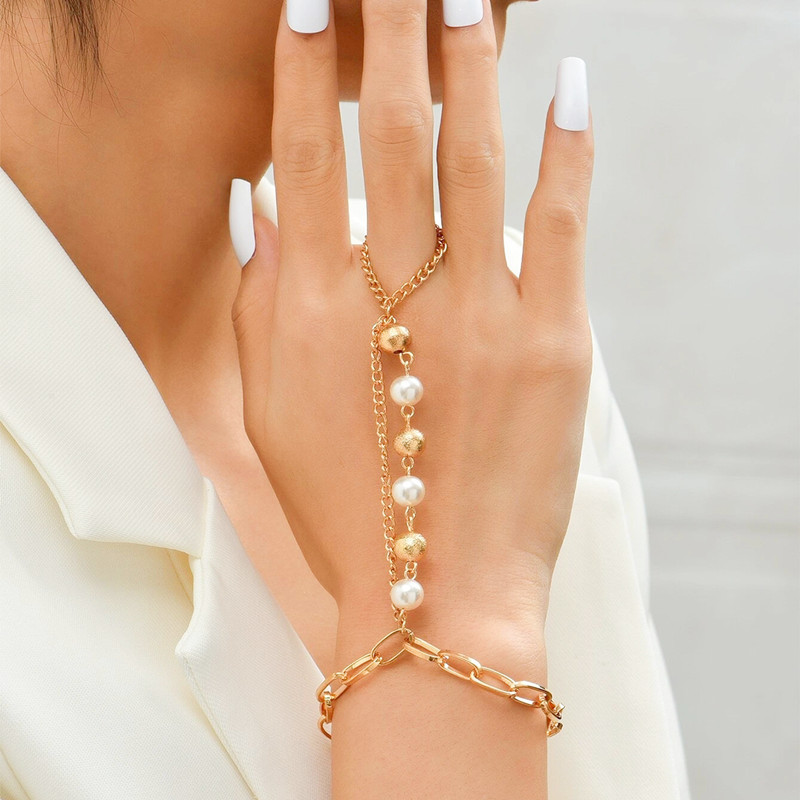 gioielli alla moda, eleganti e versatili per le donne, semplice e classico braccialetto con catena di perle_voghion.com