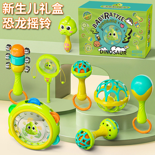 Little Dinosaur Rattle Baby Toy Handbell Bell Rattle Infant 0-12 Months Early Education Soothing Toy
