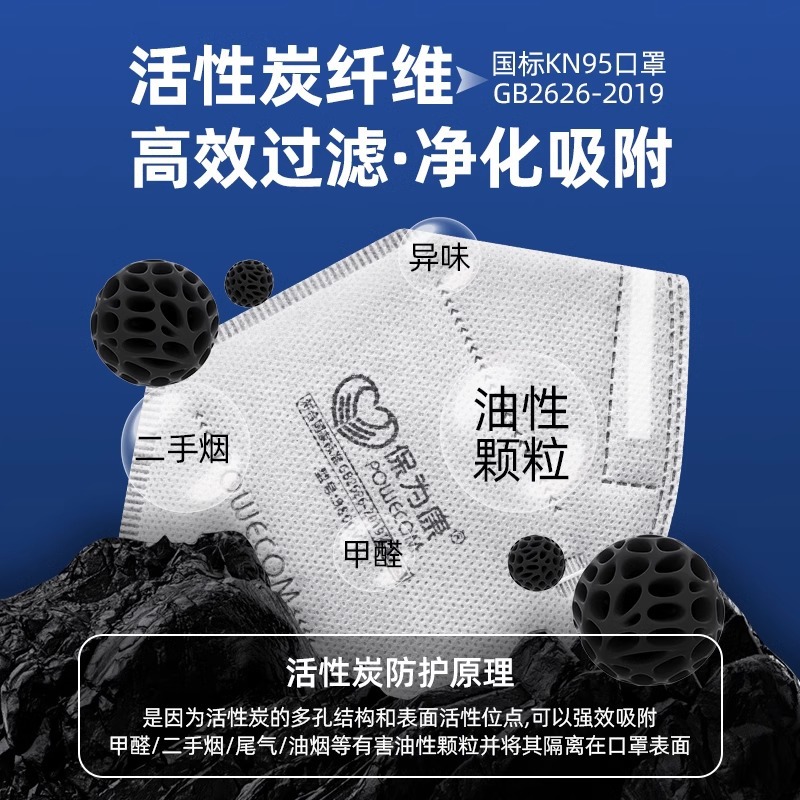 Респиратор Baoweikang KN95 1860V с клапаном (на ушных петлях)