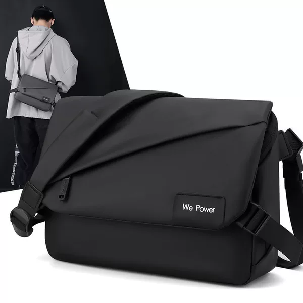 New Men's Simple Crossbody Bag, Fashionable Shoulder Bag, Large Capacity Water-Repellent Messenger Bag, Business Briefcase