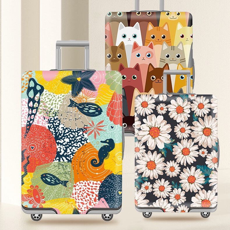 Travel luggage protective cover, scratch-resistant, dust-proof, elastic, thickened luggage cover, thickened cross-border trolley case elastic cover