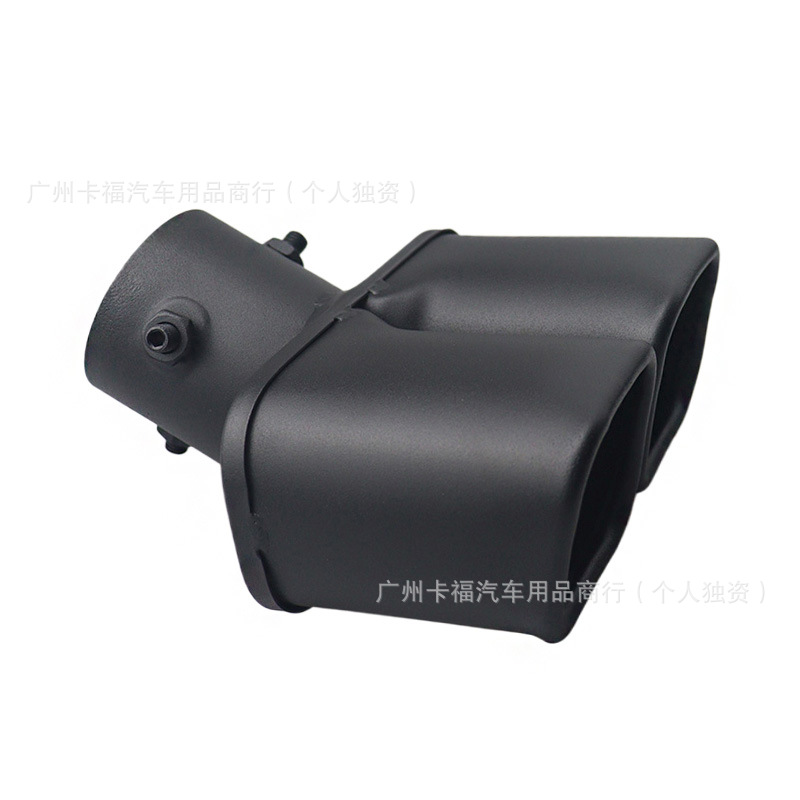 Car Modification Dual Square Exhaust Pipe Universal Tailpipe, One-To-Two Tailpipe Single Tube Square Mouth with Mesh Silencer