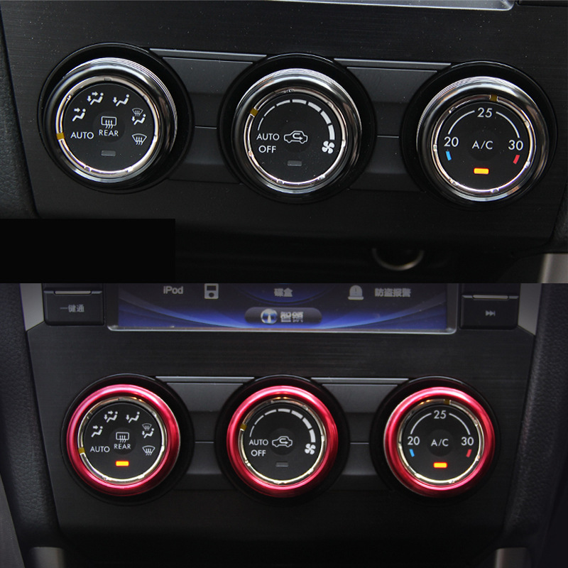 Suitable for Subaru 13-18 Forest leopard XV air conditioning knob decorative ring button switch interior modification