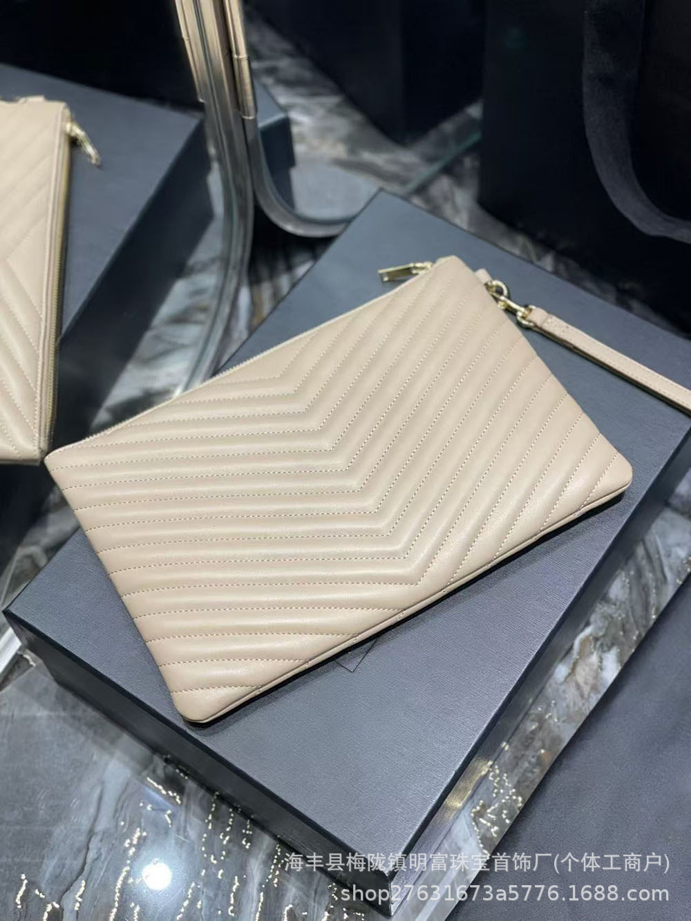 New Women's Genuine Leather Clutch Bag, Small Cowhide Multi-Slot Handbag, Fashionable Evening Bag, Mobile Phone Envelope Bag - Thumbnail 8