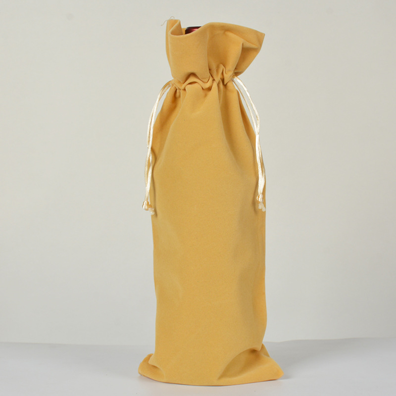 Venta directa de fábrica de franela bolsa de vino tinto cata a ciegas de vino tinto bolsa de regalo de vino bolsa de botella de vino con cordón