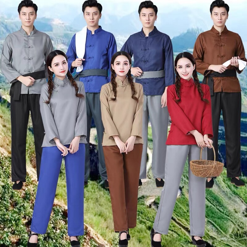 Republic of China Performance Costume Village Girl Poor Wang Er Xiao Fu Farmers Northern Shaanxi Stage Drama Guerrilla Film and Television Prop Suit