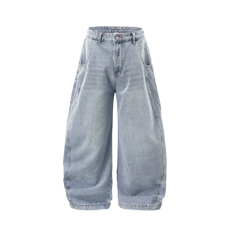 Летние джинсовые брюки, свободный прямой крой
