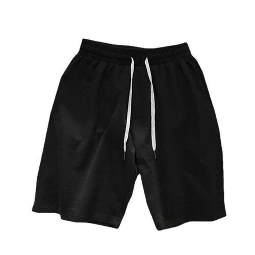 Summer men's youth sport shorts casual Korean style loose pants beach pants plain five-pocket pants big pants trendy