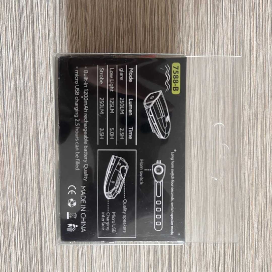 Ciclismo equipo USB recargable linterna luz trasera traje 7588 bicicleta linterna campana cuerno Accesorios