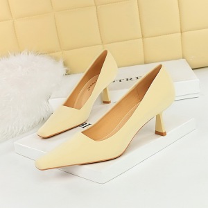 6183-5 European and American style retro women's shoes, thin heels, high heels, shallow mouth, small square head, s