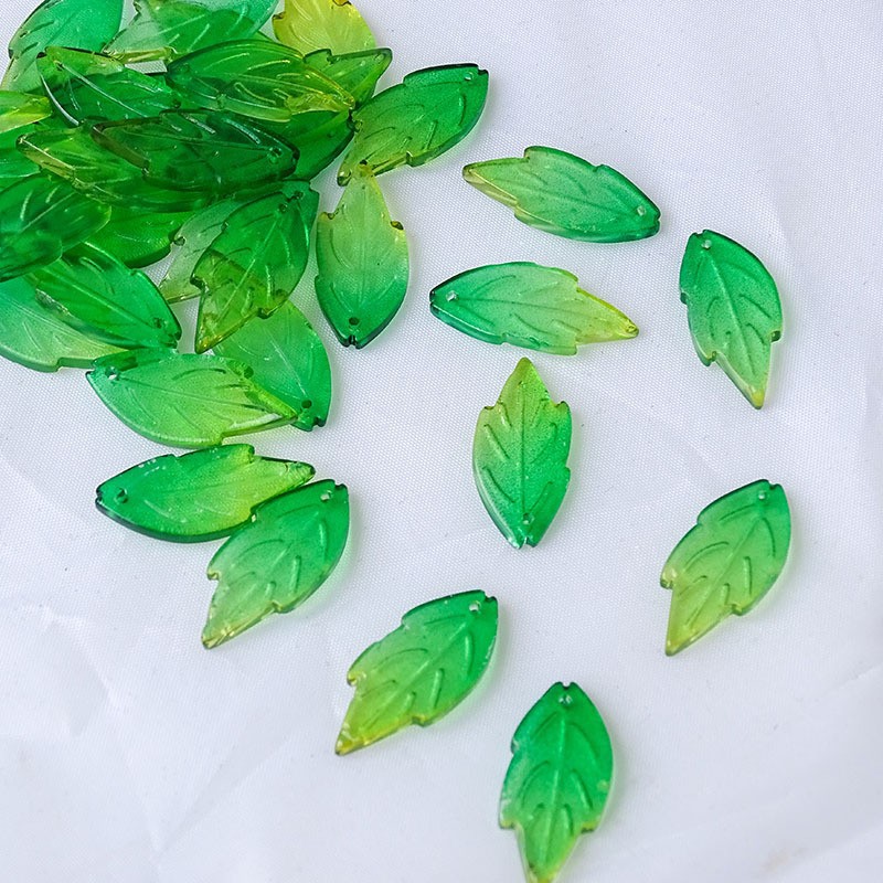 艺姿树莓叶琉璃立体绿树叶植物花叶步摇材料DIY 手工汉服古风花瓣