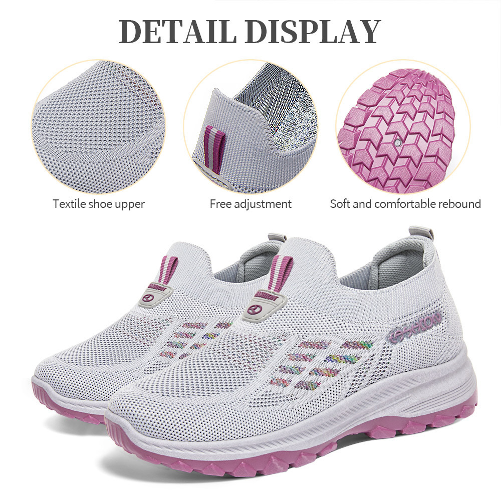 Zapatos de mujer todo-fósforo verano nuevo estilo de un pie zapatos para caminar de mediana edad y ancianos comercio exterior zapatos de madre cómodos y transpirables al por mayor