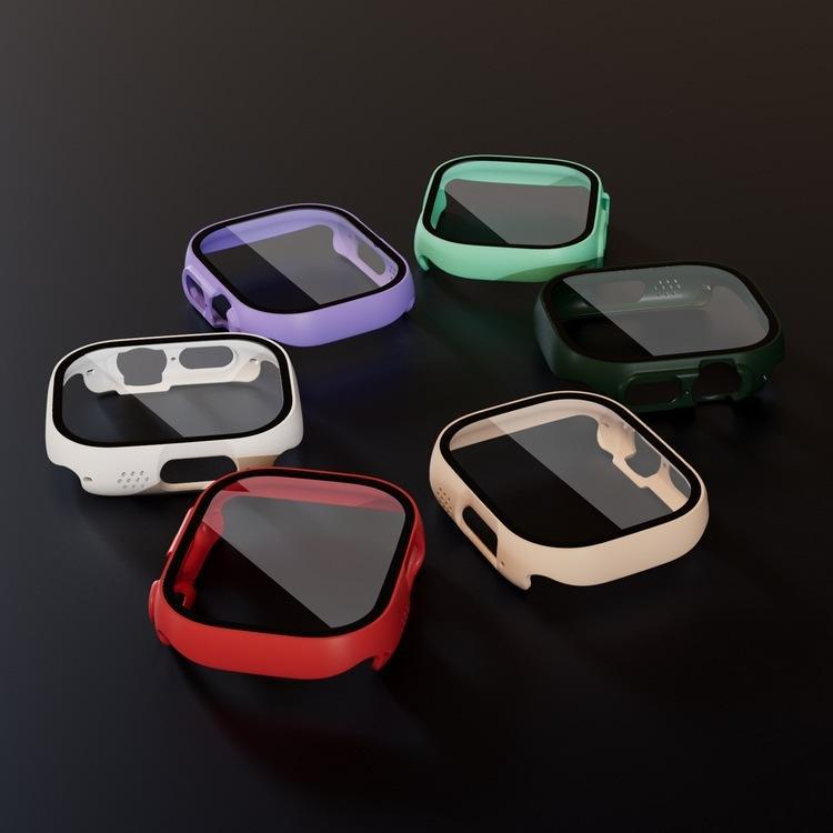 适用applewatch苹果手表壳iwatch S8 PC壳钢化膜一体保护套49MM