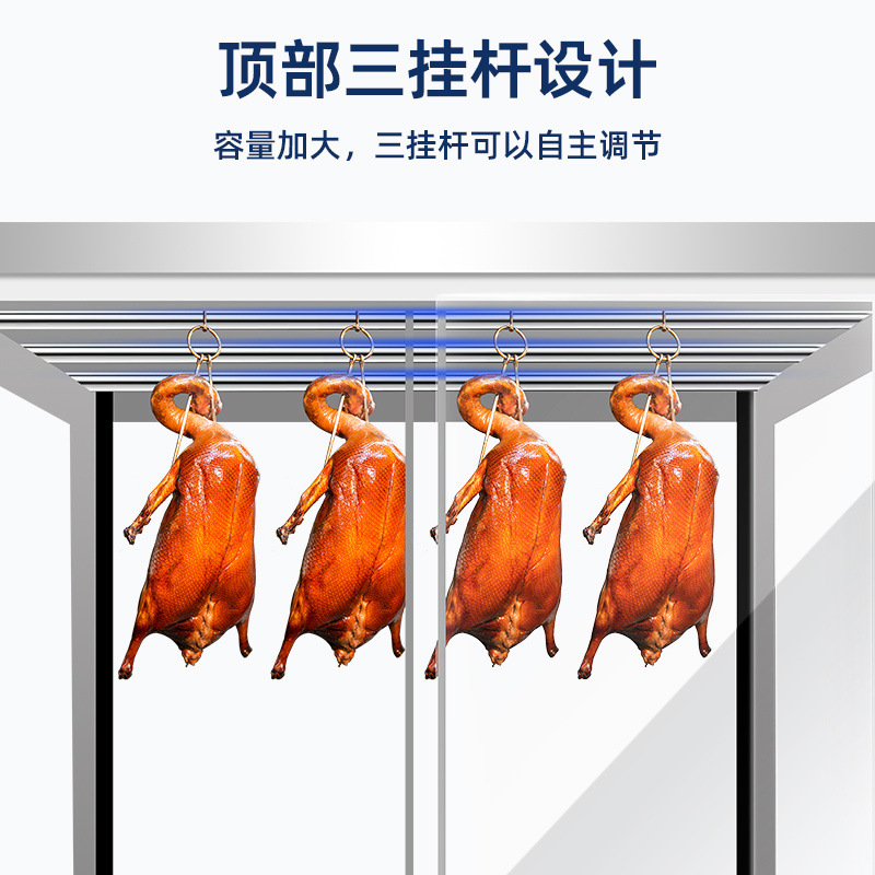 Gabinete de aislamiento de pato asado, gabinete de calefacción de escritorio comercial, gabinete de exhibición de aislamiento de pato asado, carne crujiente de patos
