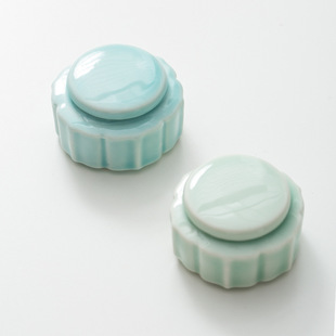 Ceramic small size tea jar mini fragrant powder balm storage jar packing box 10ml small tea jar printable logo