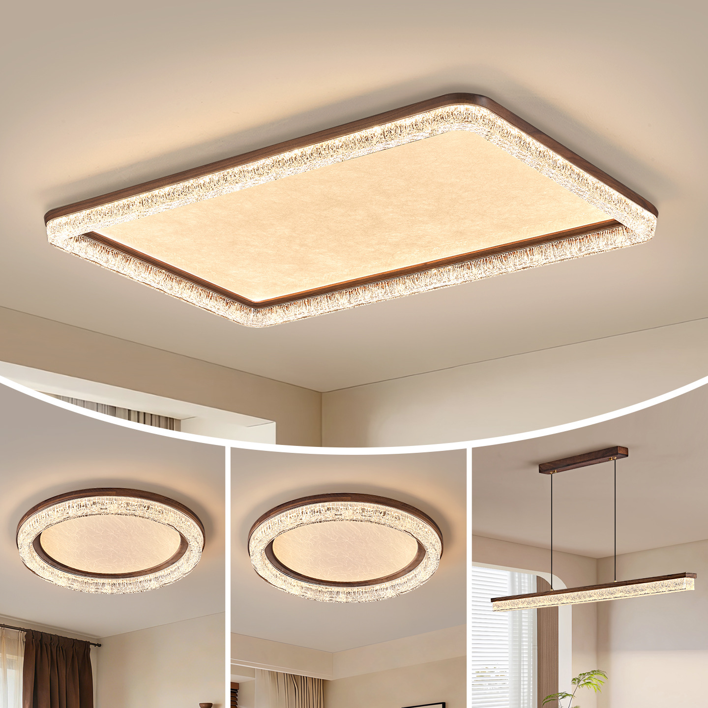 Luz de techo del dormitorio lujoso italiano lámpara de dormitorio principal moderna y simple 2026 nueva lámpara para toda la casa combinación de paquetes 536L