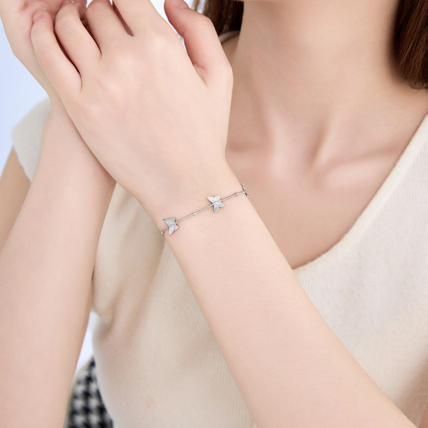 Pulsera de Mariposa de Acero Inoxidable Galvanizada para Mujeres
