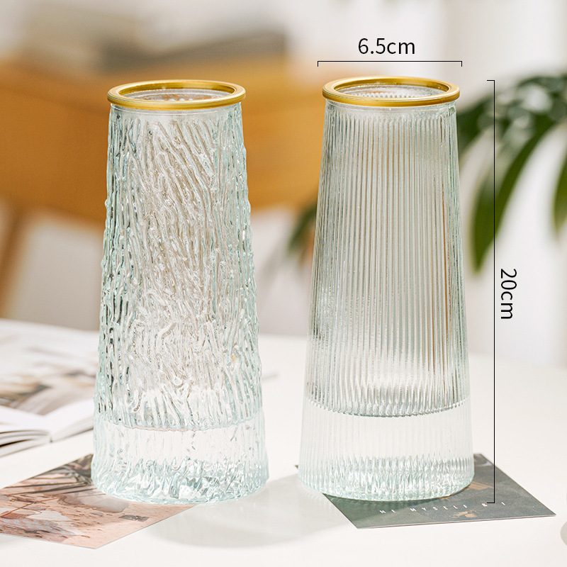 Vaso de vidrio transparente creativo simple europeo de alto nivel de flores hidropónicas decorativas de escritorio de la sala de estar