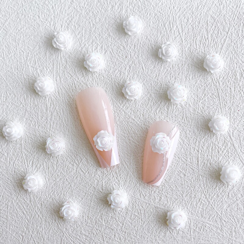 Cross-Border Popular Camellia Nail Art Jewelry Ins Aurora Colorful Resin DIY Nail Jewelry