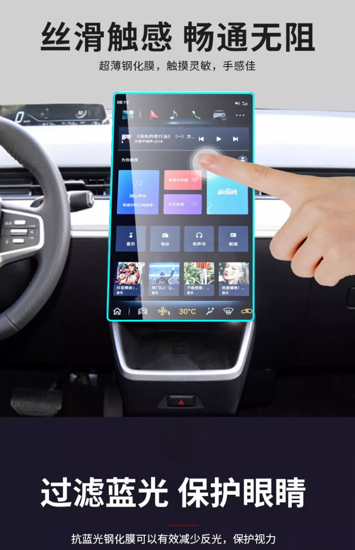 2023 Byd Yuan PRO Special Central Control Film Navigation Tempered Film Car Interior Modification Accessories Supplies