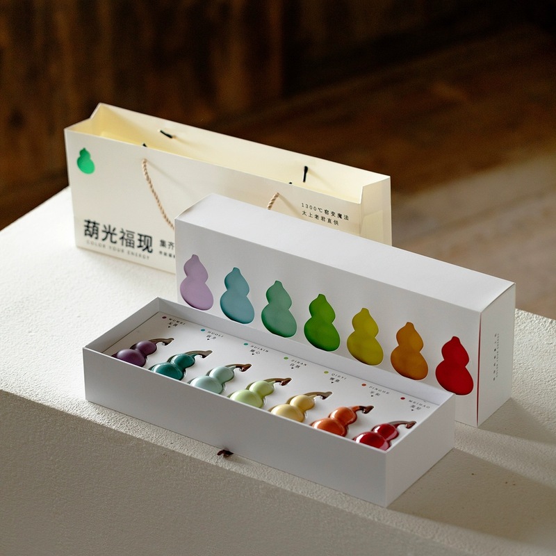 陶瓷七彩小葫芦新中式文创开运招财礼品桌面装饰品福禄小摆件礼物|undefined